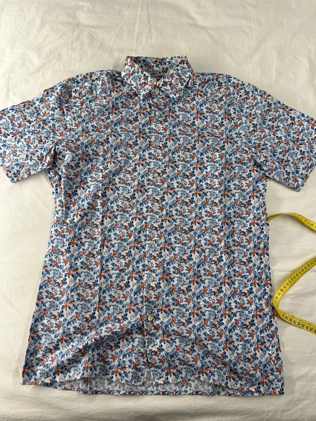 Chemise à motifs fleuries bleu marvelis taille 40